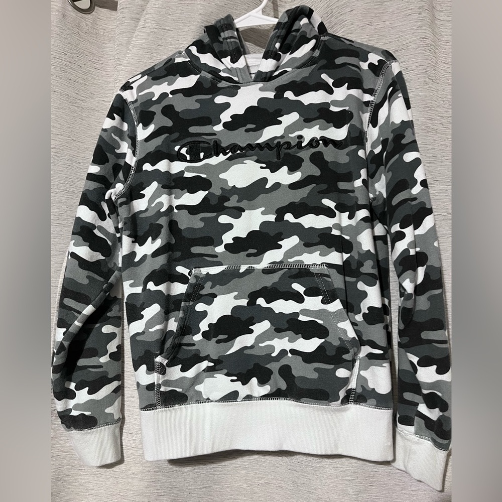 Champion White Camo Hoodie - Boys XL
